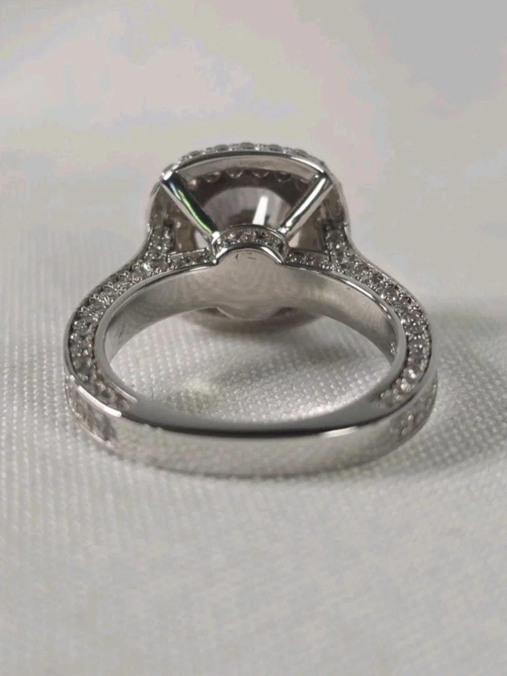 Italo Halo White Sapphire Engagement Ring 925 Sterling Silver Size 5 New in Box